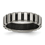 Chisel Titanium Polished with Black IP-plated Wire 6mm Band
