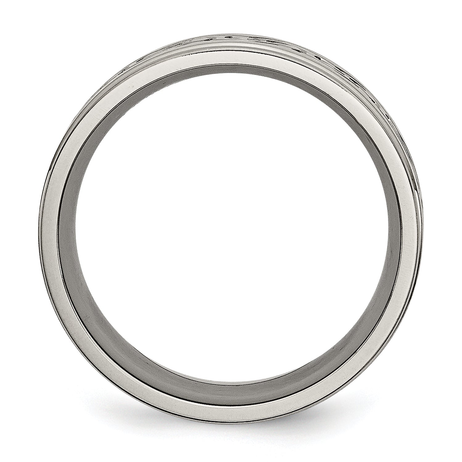 Chisel Titanium Brushed Center 9mm Scroll Design Band Secondary image