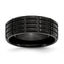 Chisel Titanium Brushed Black IP-plated 8mm Grooved Band