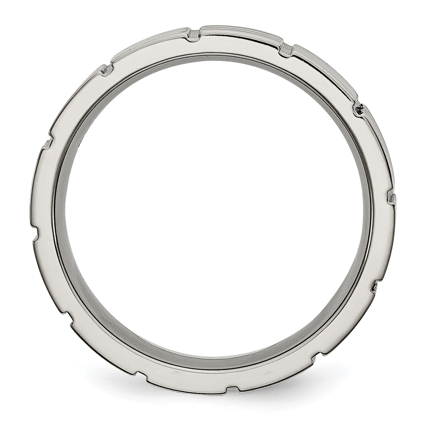 Notched Wedding Band in Titanium, 6mm Secondary image