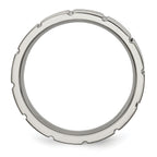 Titanium Satin and Polished 6mm Notched Band