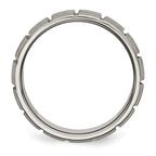 Titanium Satin 8mm Notched and Grooved Band