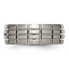 Titanium Satin 8mm Notched and Grooved Band