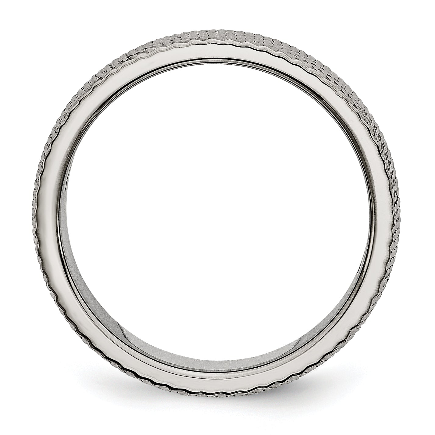 Polished & Textured Wedding Band in Titanium, 6mm Secondary image