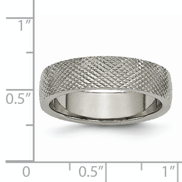 Chisel Titanium Polished and Textured 6mm Band