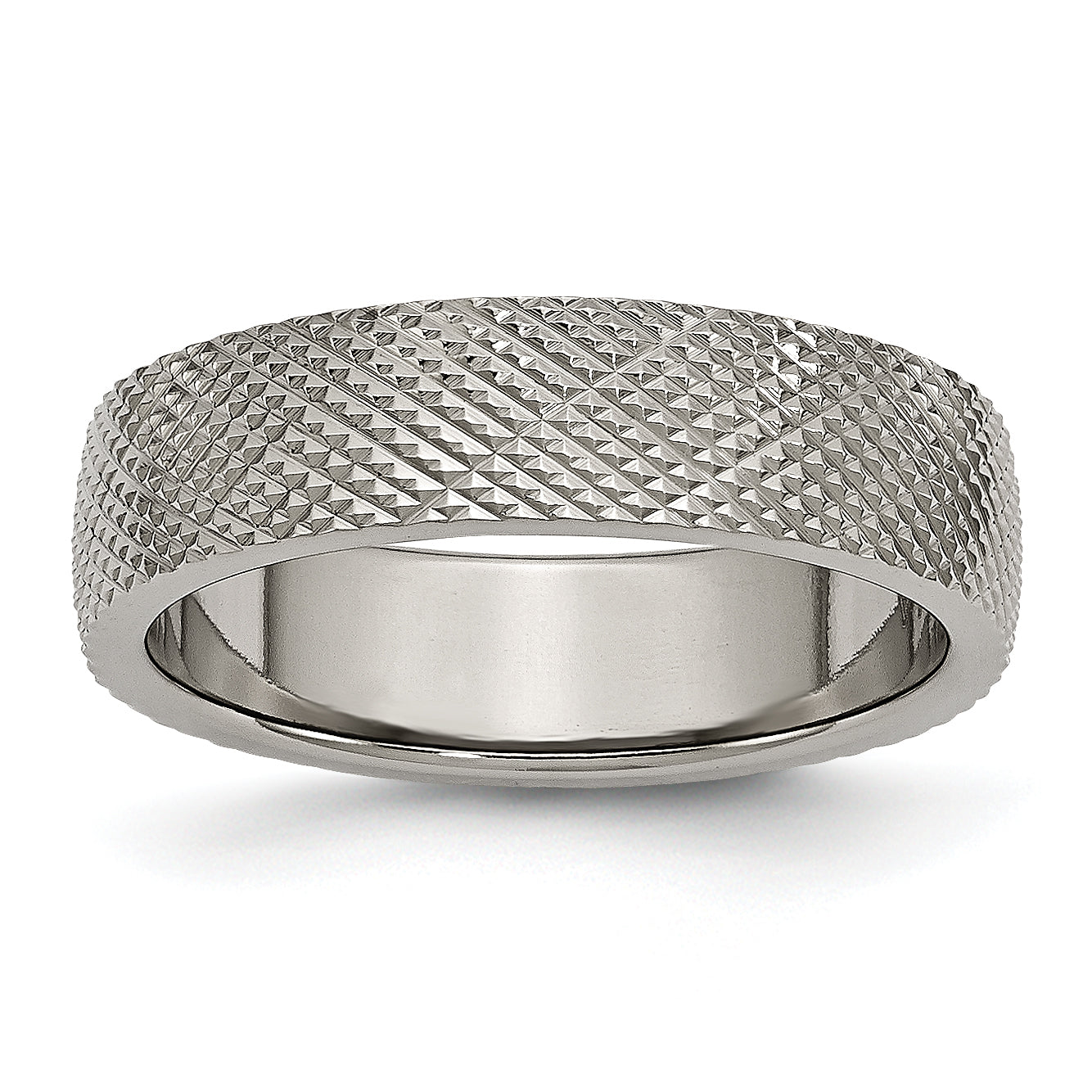 Chisel Titanium Polished and Textured 6mm Band Main image