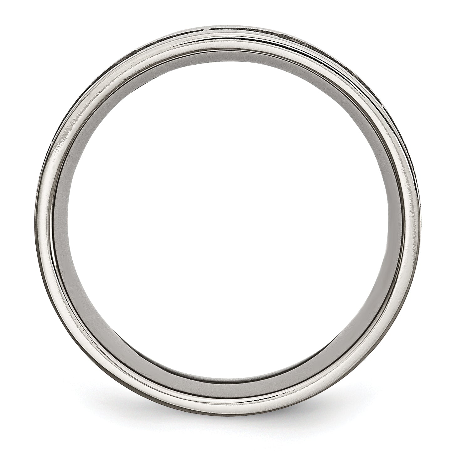 Titanium Brushed Laser Design 8mm Flat Band