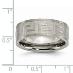 Titanium Greek Key 8mm Satin & Polished Band
