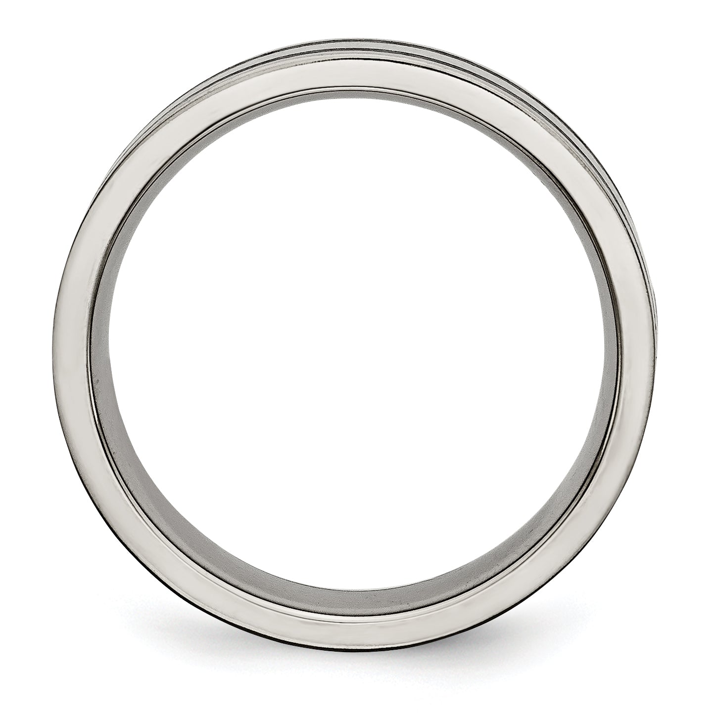 Black Enamel Wedding Band in Titanium, 6mm Secondary image
