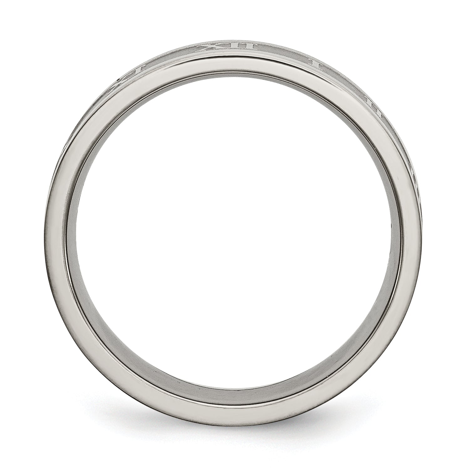 Roman Numerals Wedding Band in Titanium, 6mm Secondary image