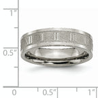 Titanium Roman Numerals 6mm Satin & Polished Flat Band