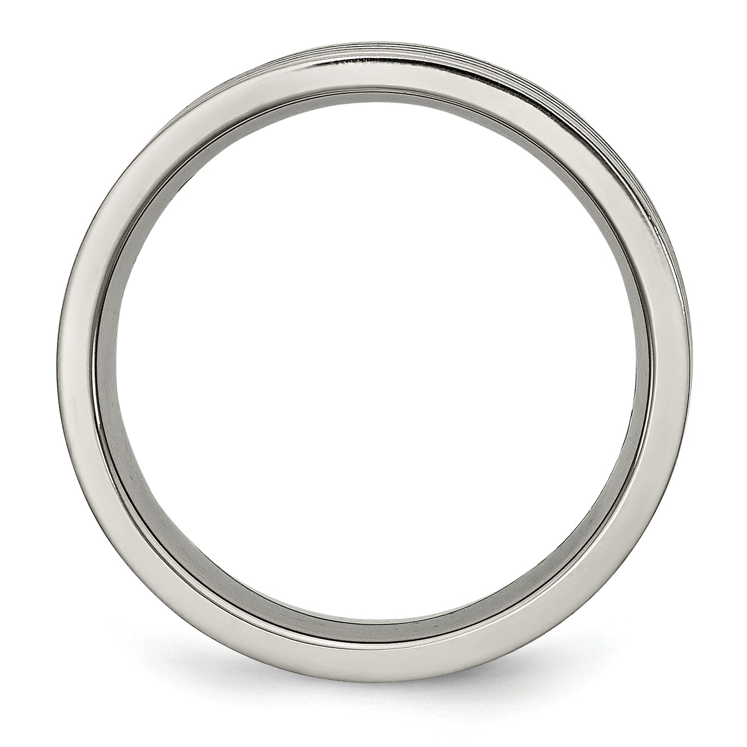 Black Enamel Striped Wedding Band in Titanium, 6mm Secondary image