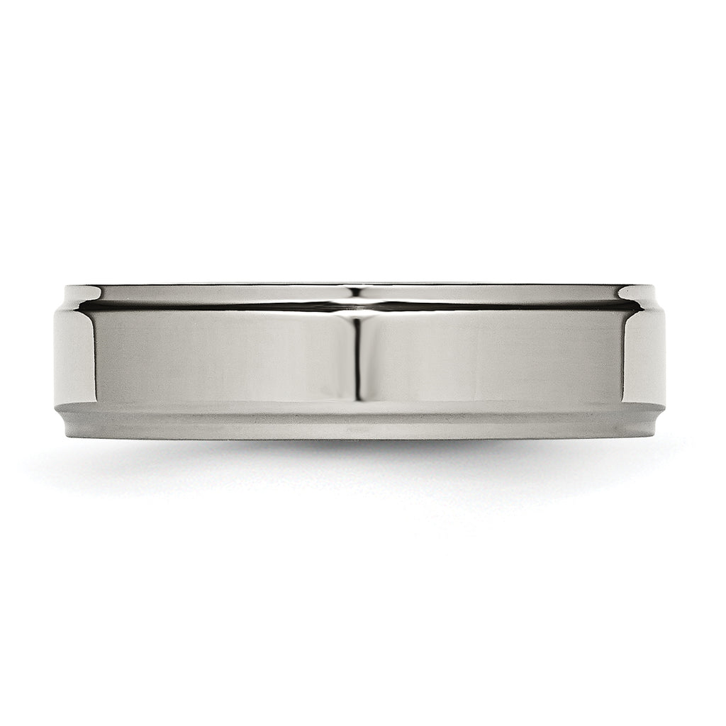 Chisel Titanium Polished 6mm Ridged Edge Band