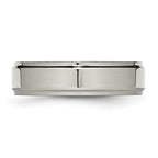 Chisel Titanium Polished 6mm Ridged Edge Band