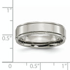 Chisel Titanium Polished 6mm Ridged Edge Band