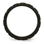 Chisel Titanium Brushed and Polished Black IP-plated 6mm Notched Band