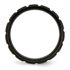 Chisel Titanium Brushed and Polished Black IP-plated 8mm Notched Band