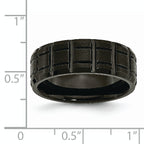 Chisel Titanium Brushed and Polished Black IP-plated 8mm Notched Band