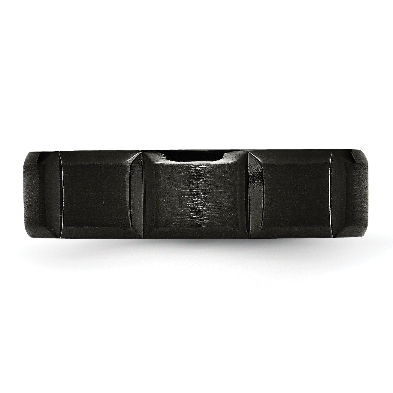 Grooved Black IP Wedding Band in Titanium, 6mm Secondary image