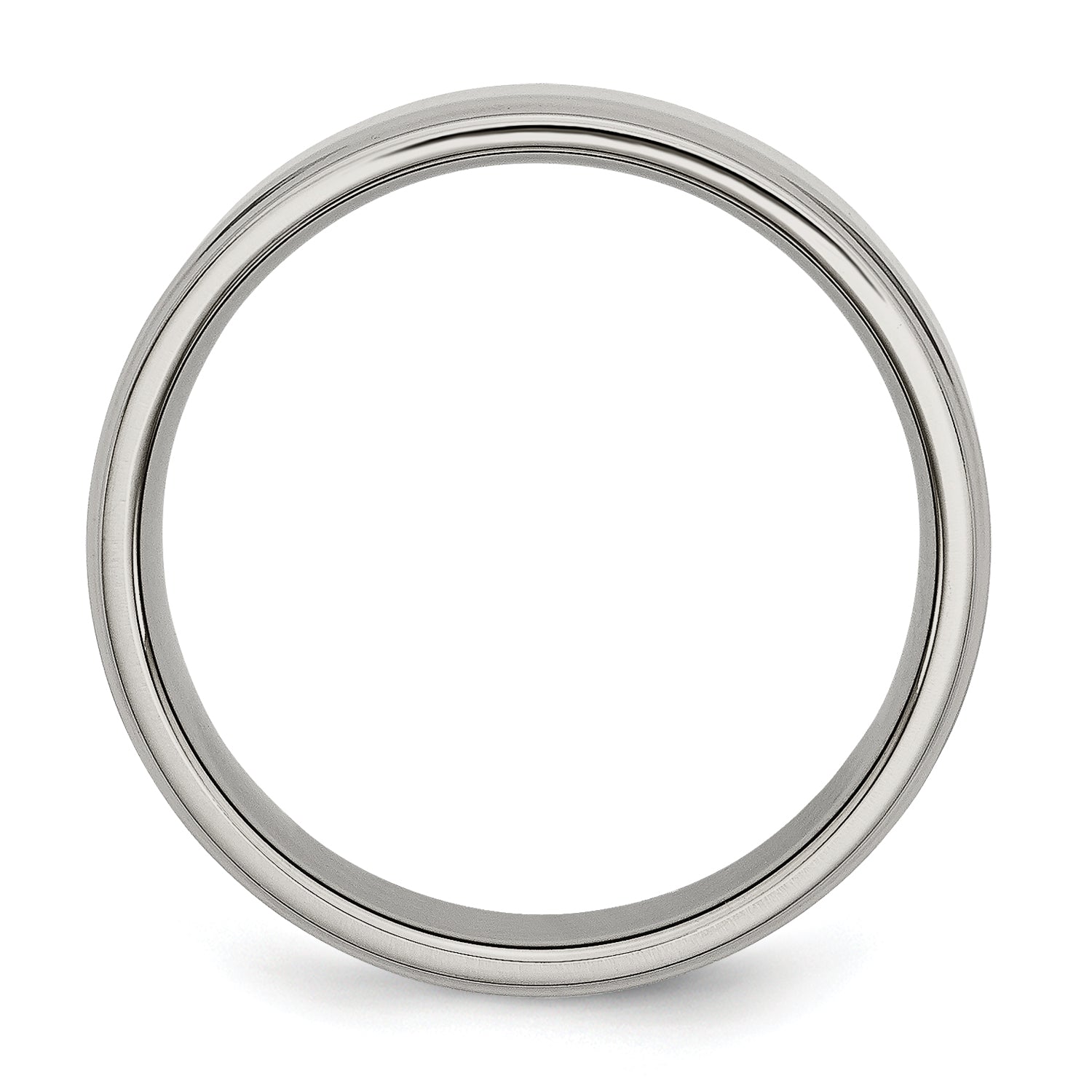 Chisel Titanium Polished 7mm Ridged Edge Band Secondary image