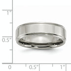 Chisel Titanium Polished 7mm Ridged Edge Band