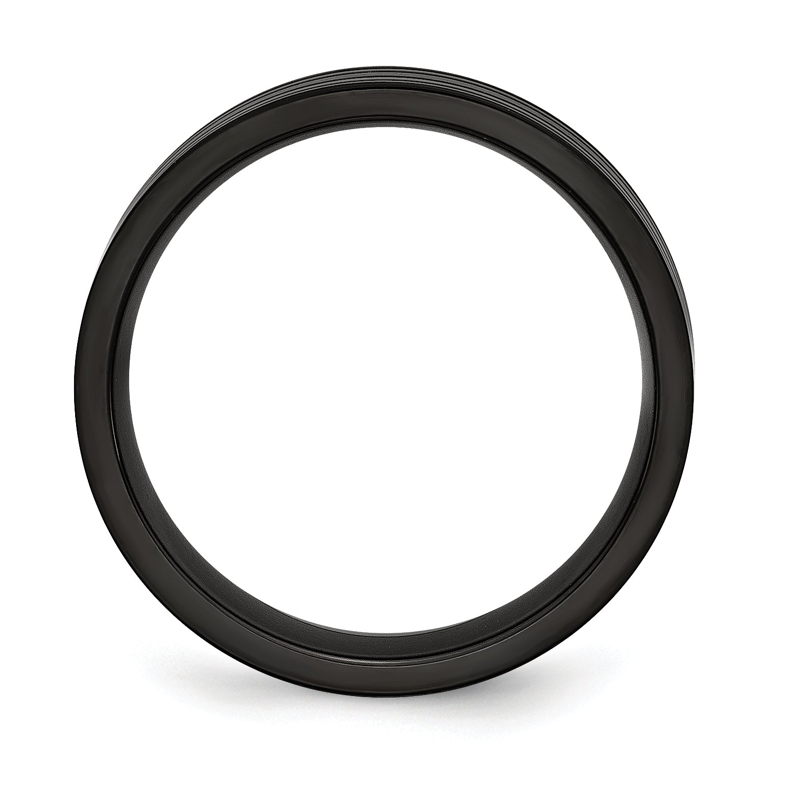 Black IP Grooved Comfort-Fit Wedding Band in Titanium, 6mm Secondary image