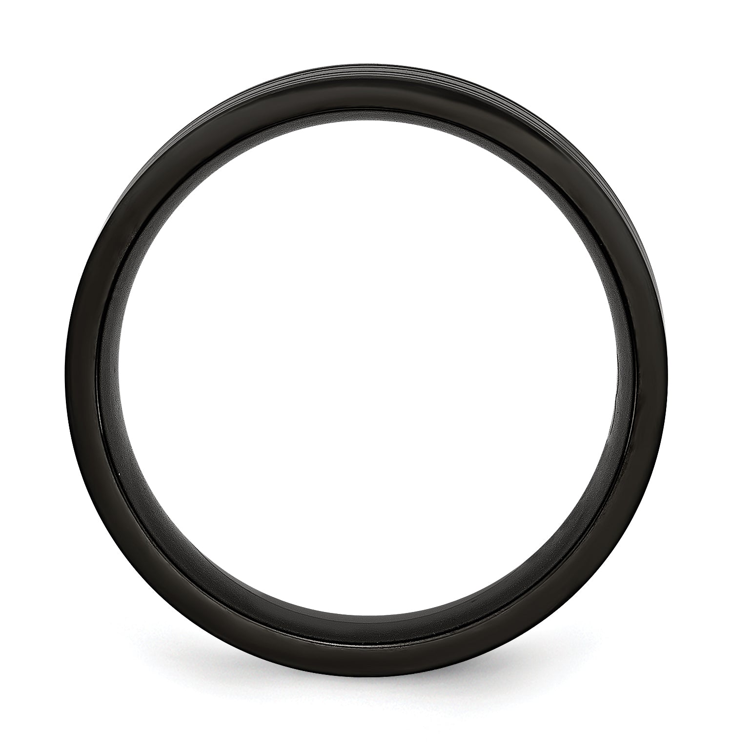 Chisel Titanium Brushed and Polished Black IP-plated 8mm Grooved Band Main image