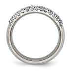 Chisel Titanium Polished Multi-row CZ 7mm Band