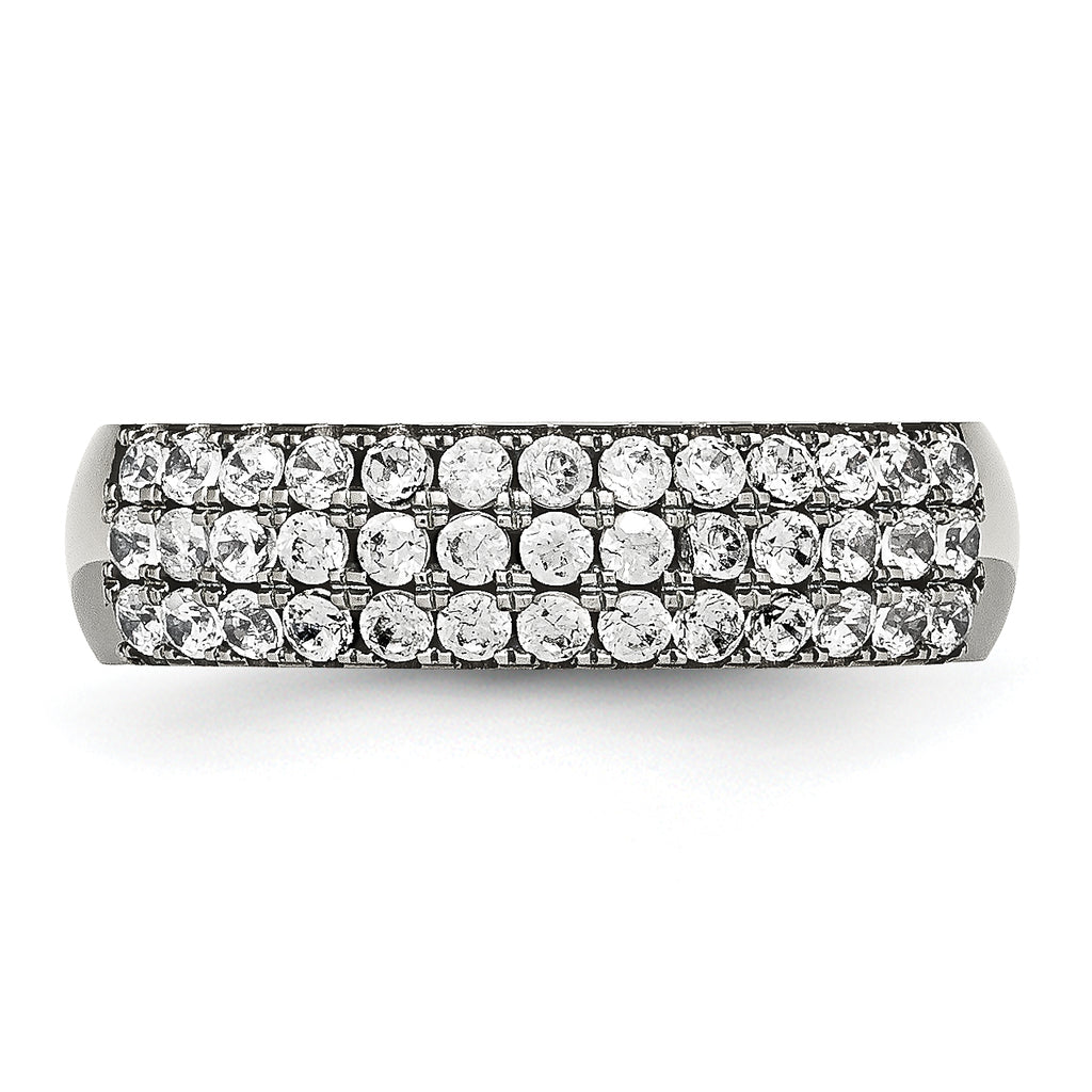 Chisel Titanium Polished Multi-row CZ 7mm Band