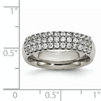 Chisel Titanium Polished Multi-row CZ 7mm Band