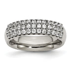 Chisel Titanium Polished Multi-row CZ 7mm Band