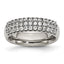 Chisel Titanium Polished Multi-row CZ 7mm Band