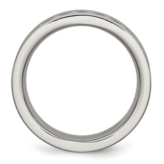 Titanium w/Sawtooth Accent/Polished Black Ceramic Center 8mm Band