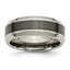 Chisel Titanium Polished with Black Ceramic Center 8mm Beveled Band