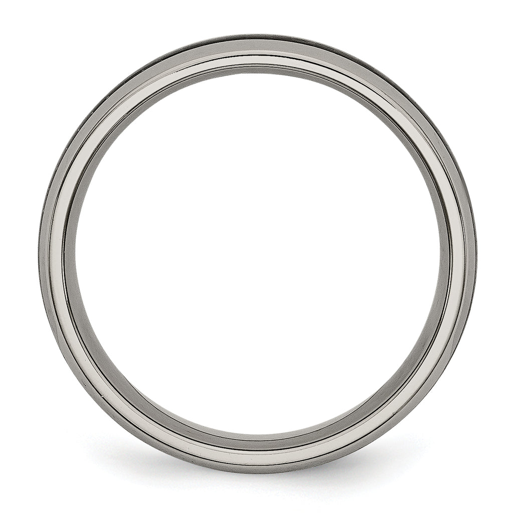 Chisel Titanium Polished with Black Carbon Fiber Inlay 6mm Band