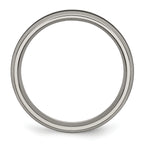 Chisel Titanium Polished with Black Carbon Fiber Inlay 6mm Band