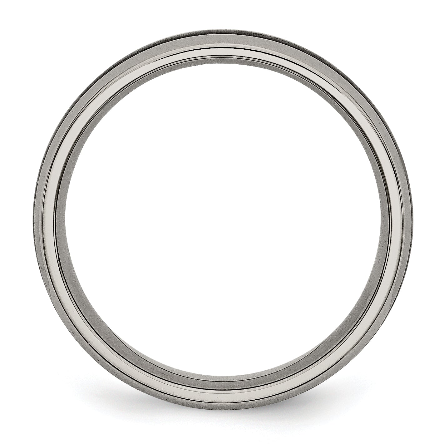 Chisel Titanium Polished with Black Carbon Fiber Inlay 6mm Band