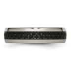 Chisel Titanium Polished with Black Carbon Fiber Inlay 6mm Band