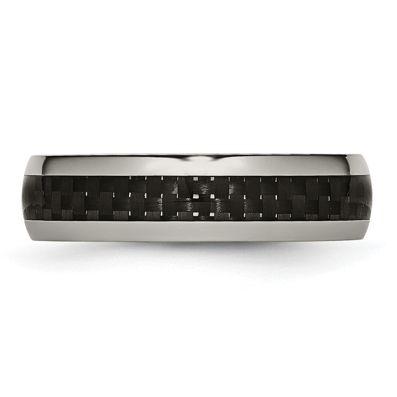 Chisel Titanium Polished with Black Carbon Fiber Inlay 6mm Band