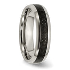 Chisel Titanium Polished with Black Carbon Fiber Inlay 6mm Band