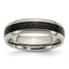 Chisel Titanium Polished with Black Carbon Fiber Inlay 6mm Band