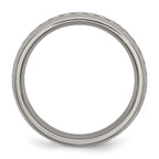Chisel Titanium Polished with Grey Carbon Fiber Inlay 6mm Band