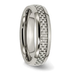 Chisel Titanium Polished with Grey Carbon Fiber Inlay 6mm Band