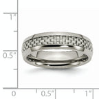 Chisel Titanium Polished with Grey Carbon Fiber Inlay 6mm Band