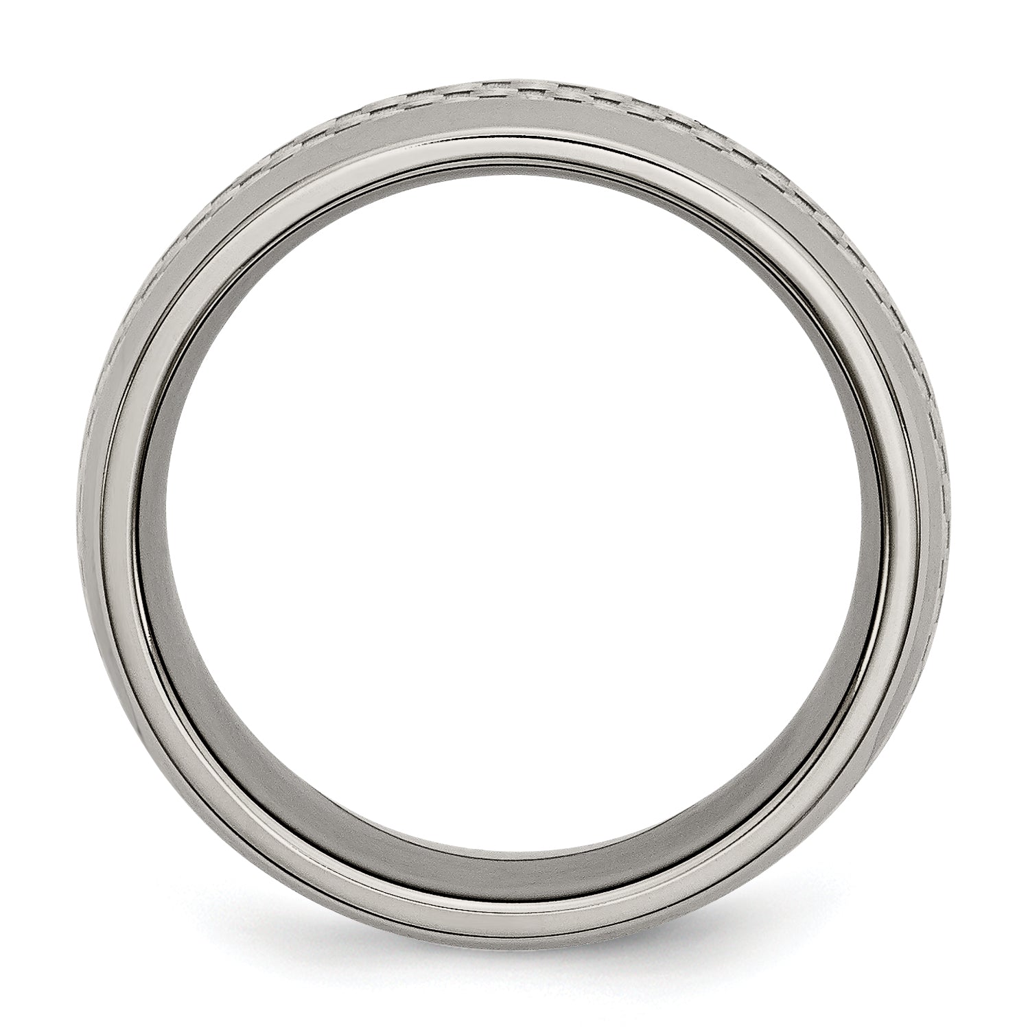 Carbon Fiber Inlay Wedding Band in Titanium, 8mm Secondary image