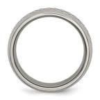 Chisel Titanium Polished with Grey Carbon Fiber Inlay 8mm Band