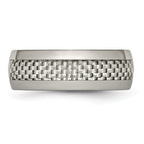 Chisel Titanium Polished with Grey Carbon Fiber Inlay 8mm Band