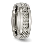 Chisel Titanium Polished with Grey Carbon Fiber Inlay 8mm Band