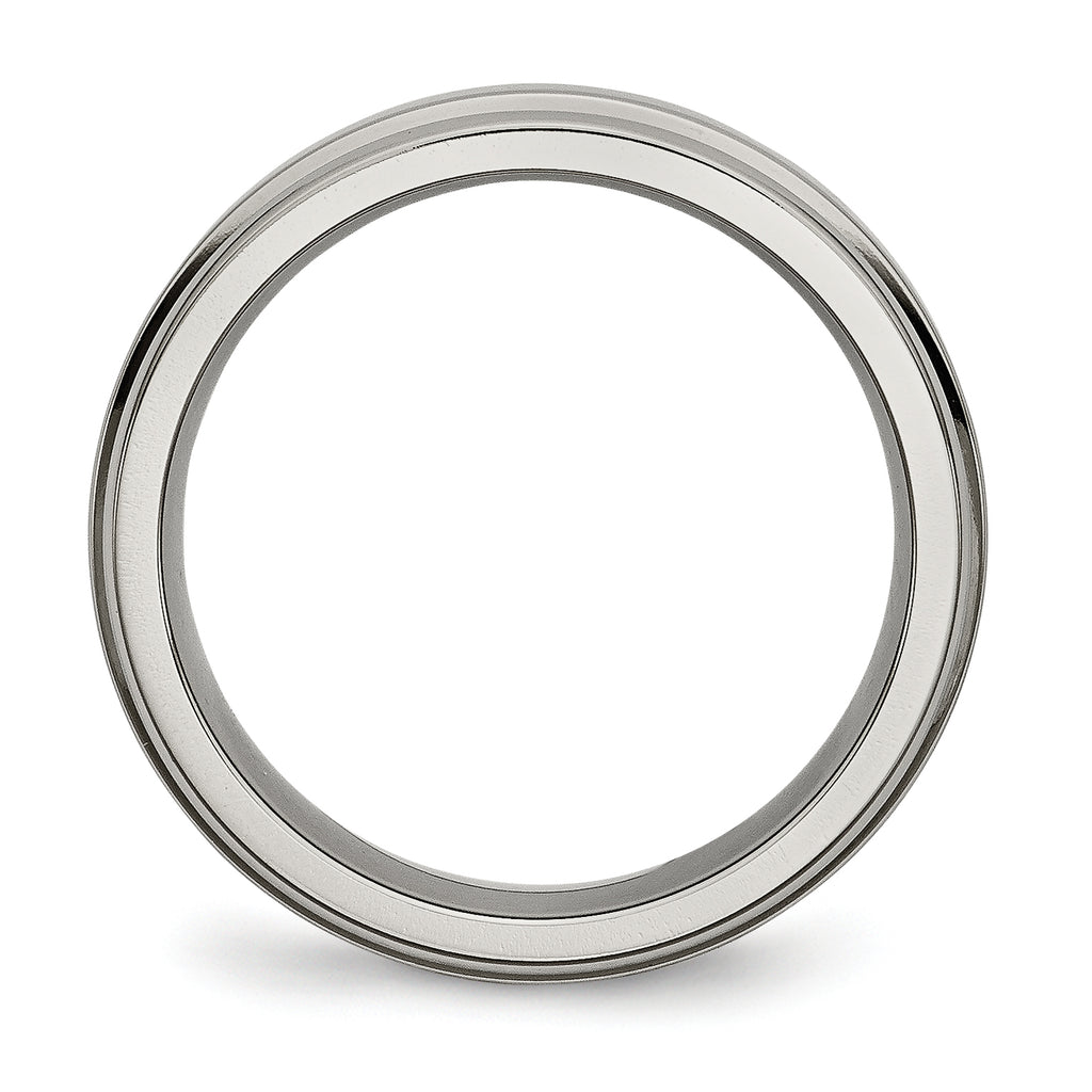 Chisel Titanium Polished 6mm Grooved Edge Band