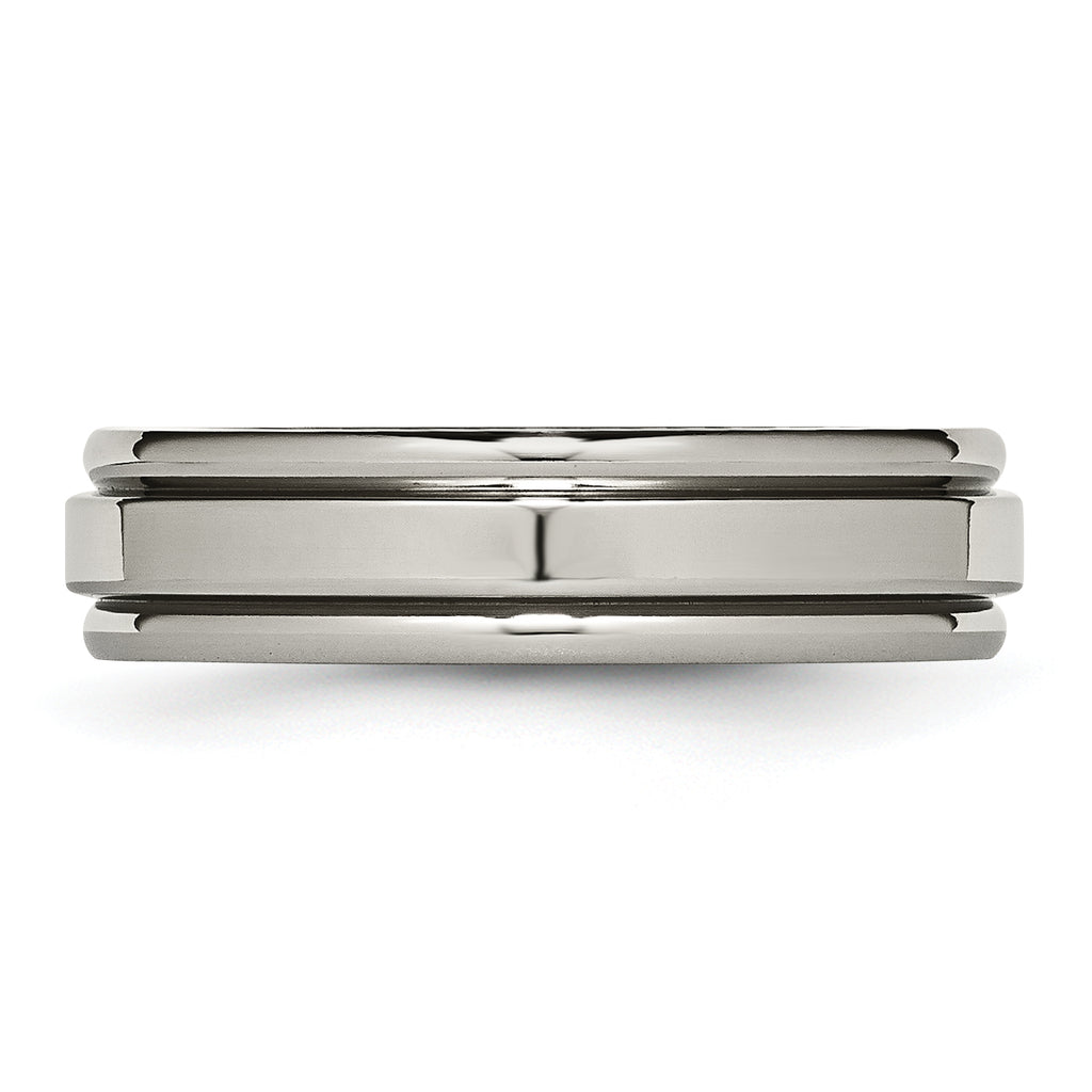 Chisel Titanium Polished 6mm Grooved Edge Band